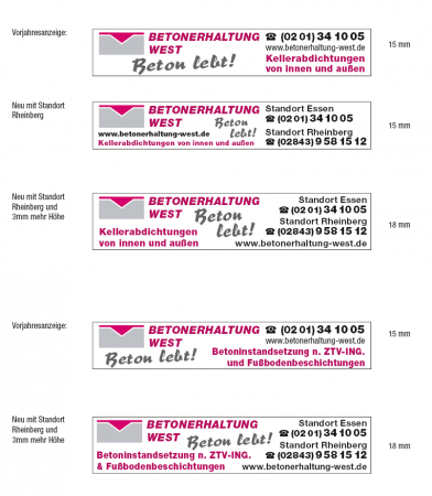 veränderte Größen